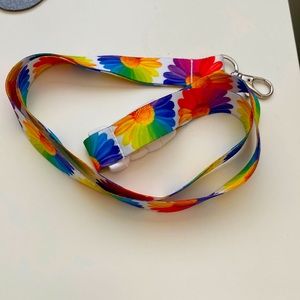 Rainbow daisy landyard